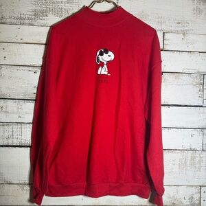 Bershka Women's Sweater S Peanuts Snoopy Red,  Pullover Oversized